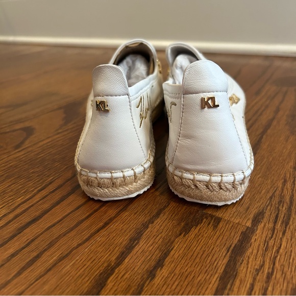 Karl Lagerfeld Michaela White Round Toe Slip-On Espadrilles | size 11 - Picture 4 of 8